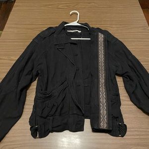 Free People Button Down Jacket. Size XS. Black.